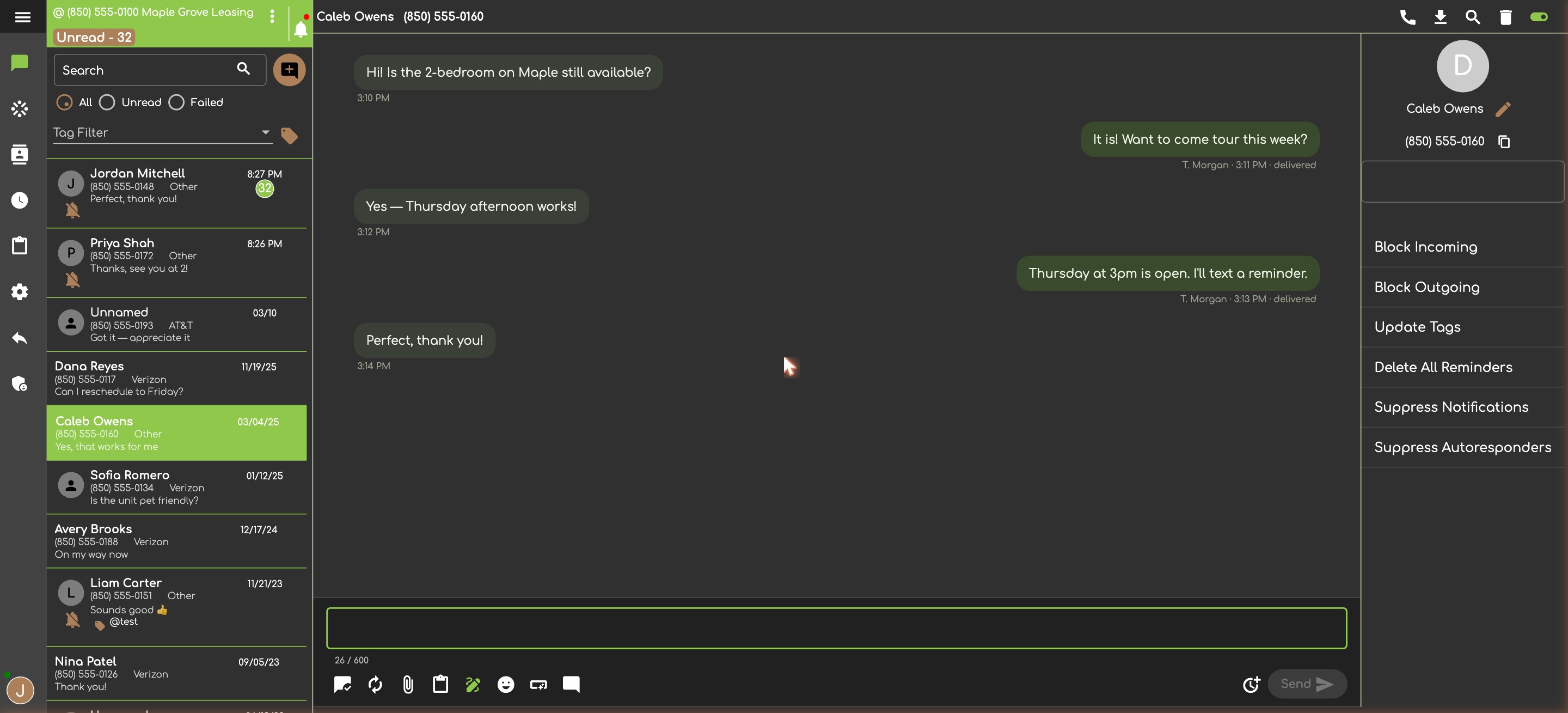 The TextBox shared inbox on a desktop computer